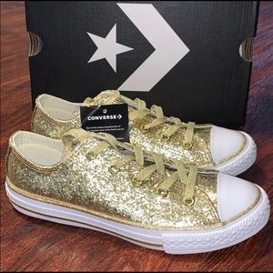 NWT/NIB Light Gold Converse